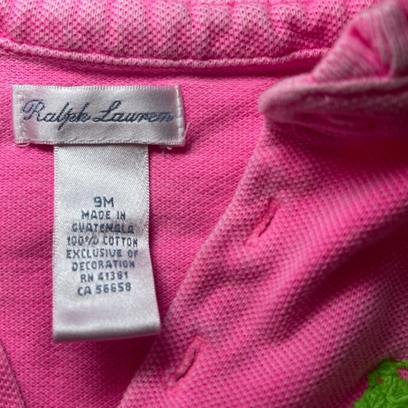 Pink Polo Bubble Romper 9M Baby Girl Ralph Lauren Pony Logo Outfit - Picture 7 of 7